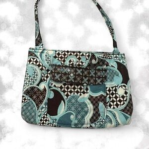 Stylish Blue and Black Patterned Women's Bag